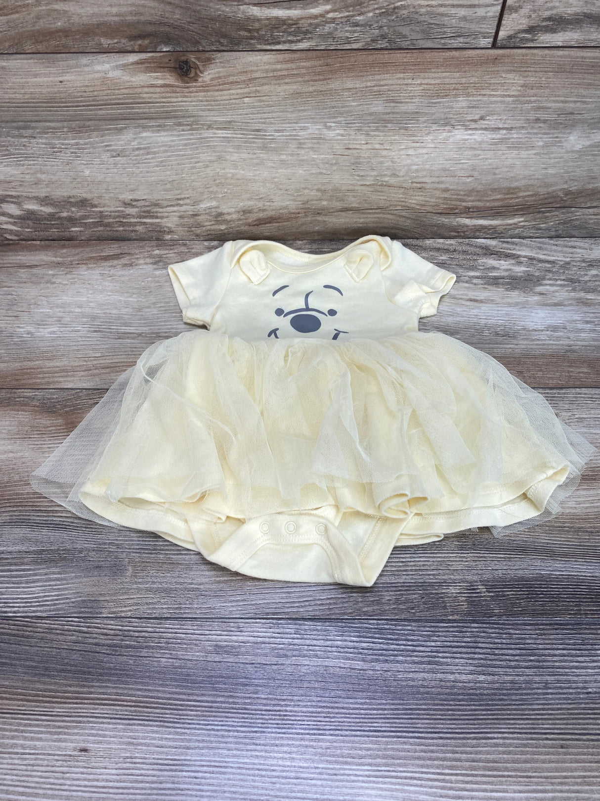 Disney Baby Winnie The Pooh Bodysuit Dress Yellow sz 0-3m