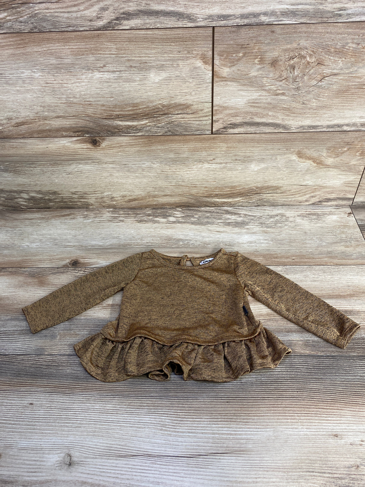 DKNY Shimmery Peplum Top Gold sz 12m