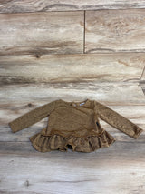 DKNY Shimmery Peplum Top Gold sz 12m
