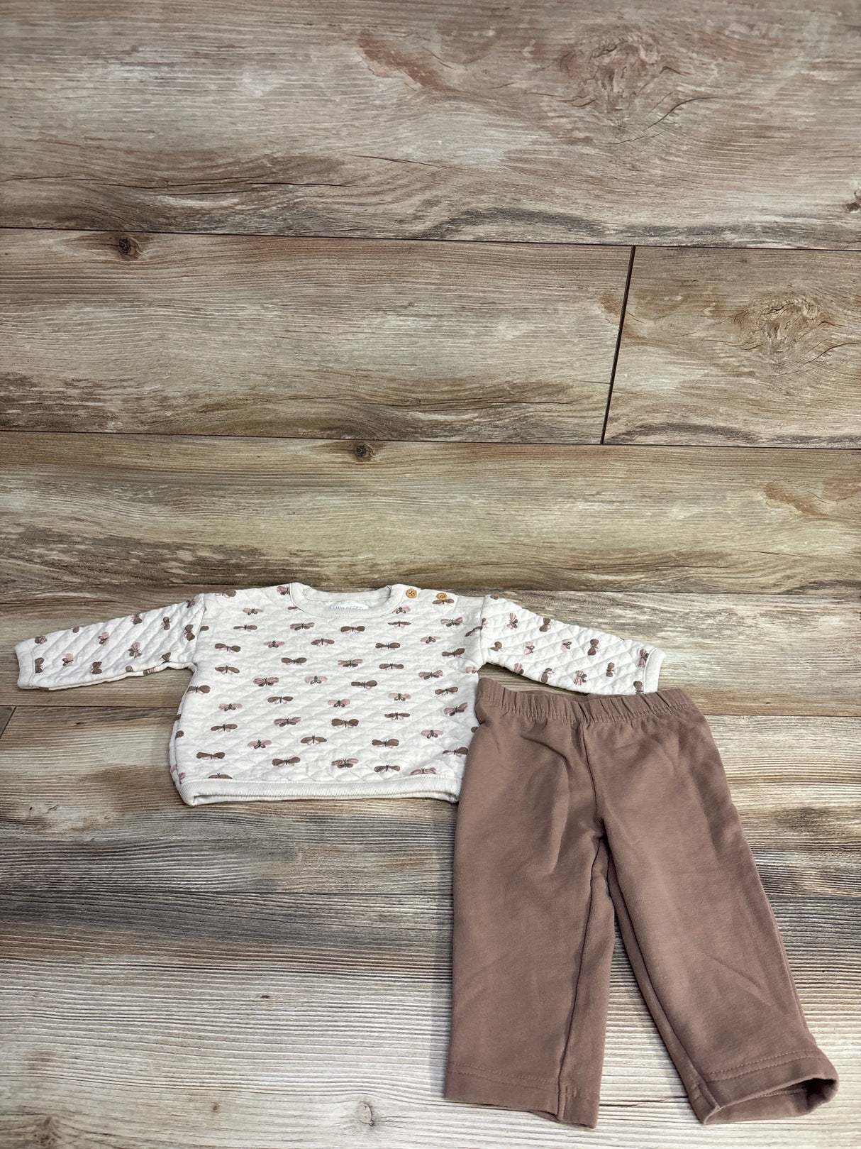 Little Planet Quilted Butterfly Top & Bottom Set Cream sz 9m
