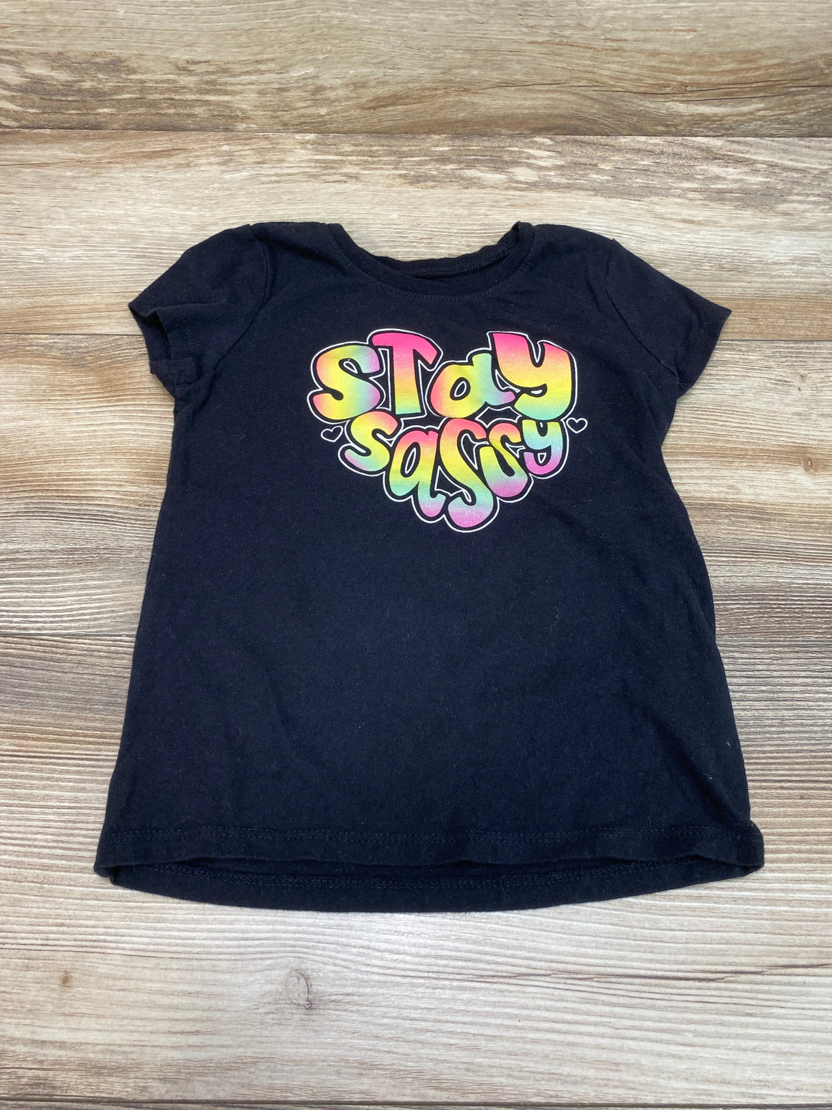 Children's Place Stay Sassy Shirt Black sz 4T