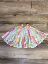 Baby Gap Striped Linen Blend Dress White sz 18-24m
