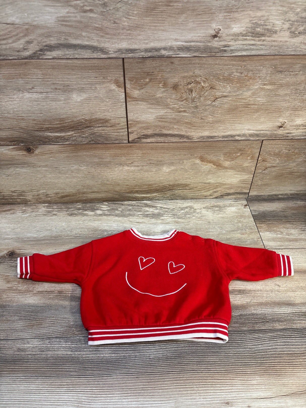 Cat & Jack Smile Face Sweatshirt Red sz 0-3m