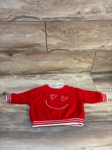 Cat & Jack Smile Face Sweatshirt Red sz 0-3m