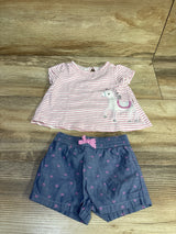 Just One You 2pc Striped Shirt & Shorts Set Pink sz 3m