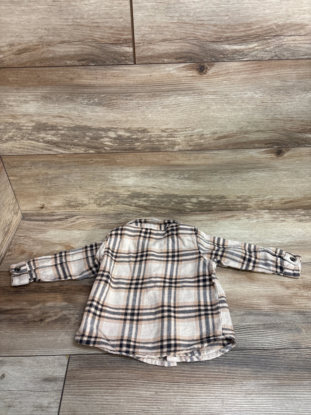 Old Navy Tartan Button Up Flannel Beige sz 12-18m