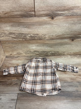 Old Navy Tartan Button Up Flannel Beige sz 12-18m