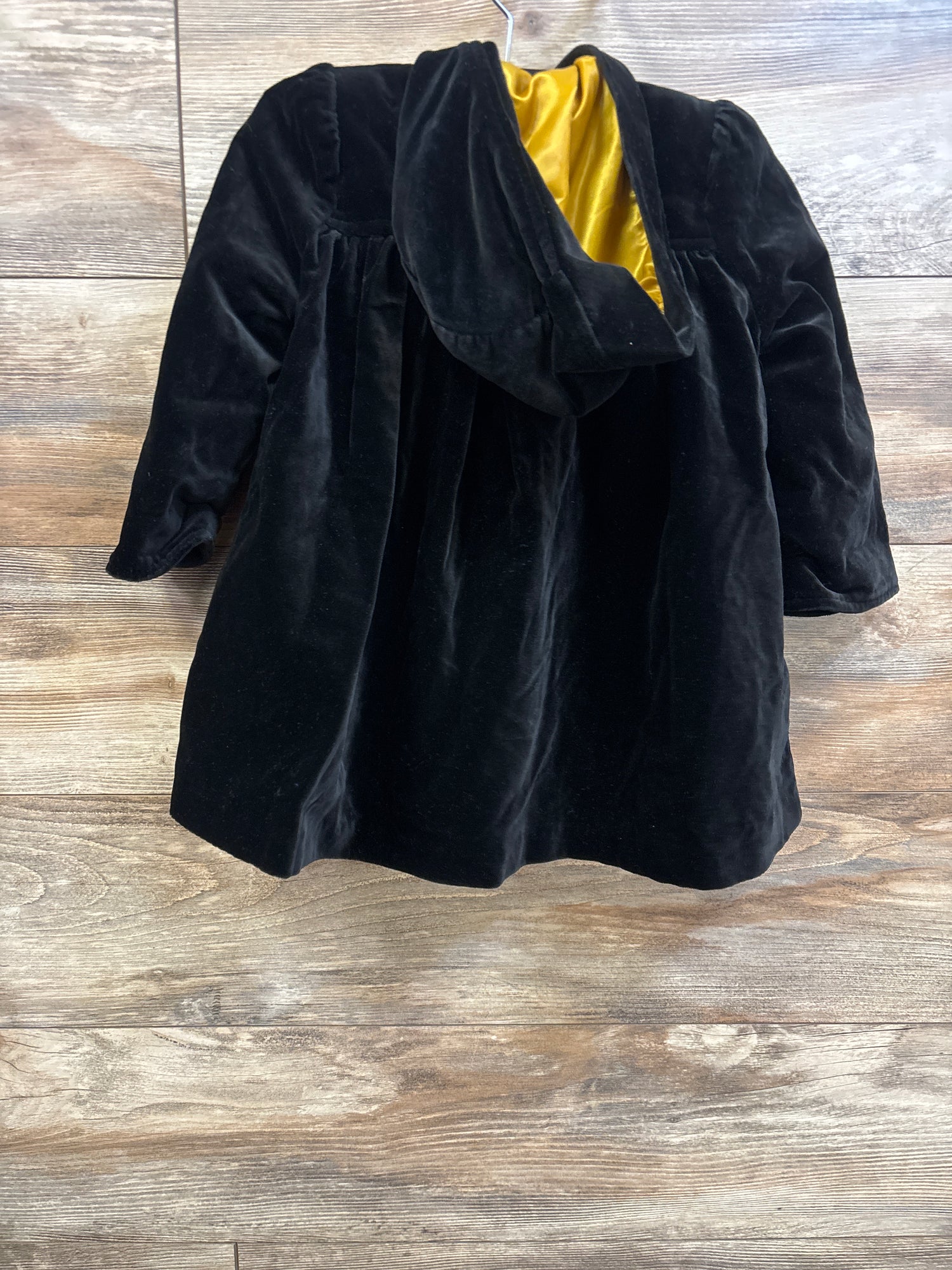 St. Michael from Marks & Spencer Velvet Hooded Button Jacket Black sz 12-18m