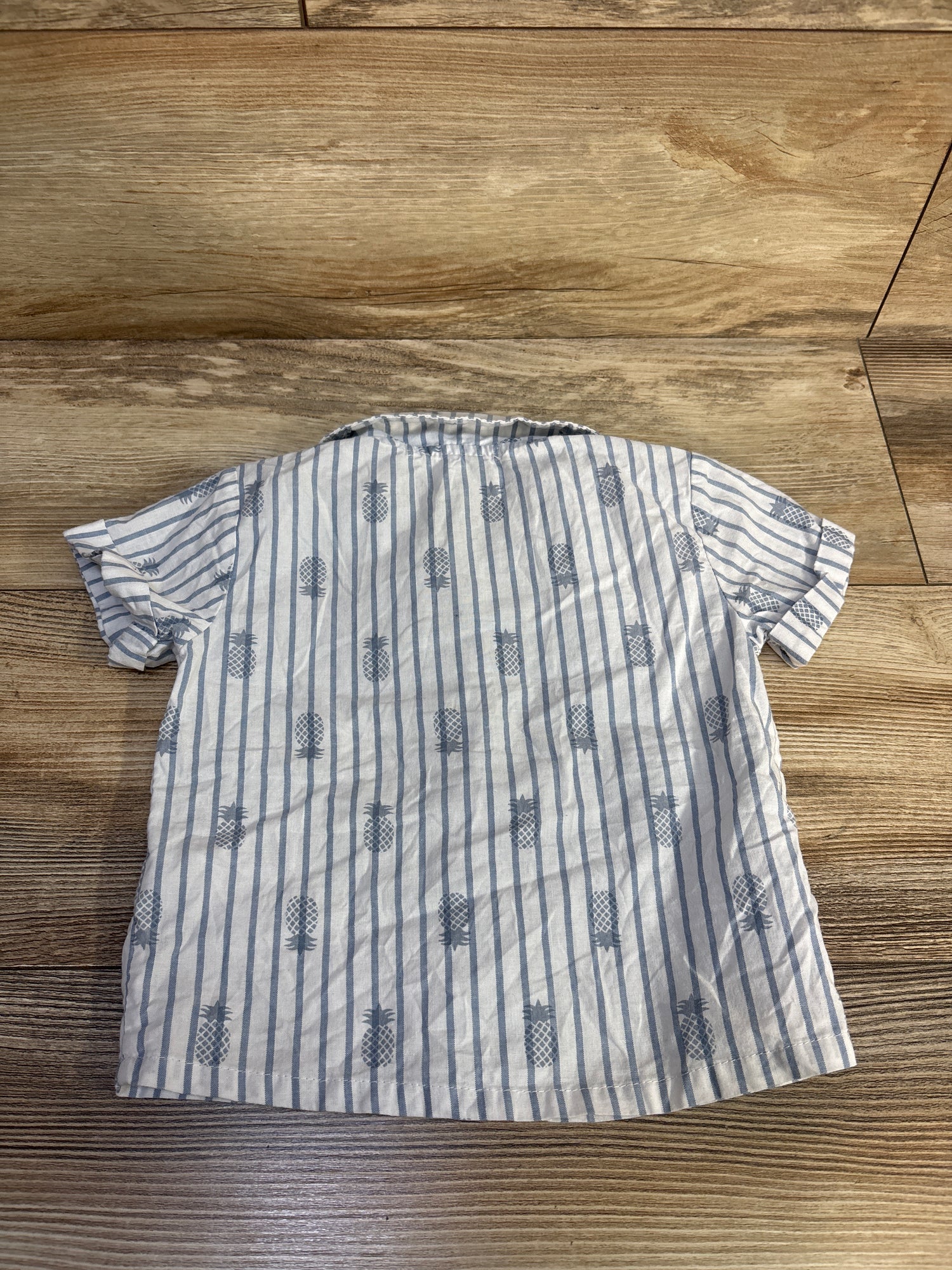 RZ by Rachel Zoe Striped Pineapple Button Up Shirt White sz 18m