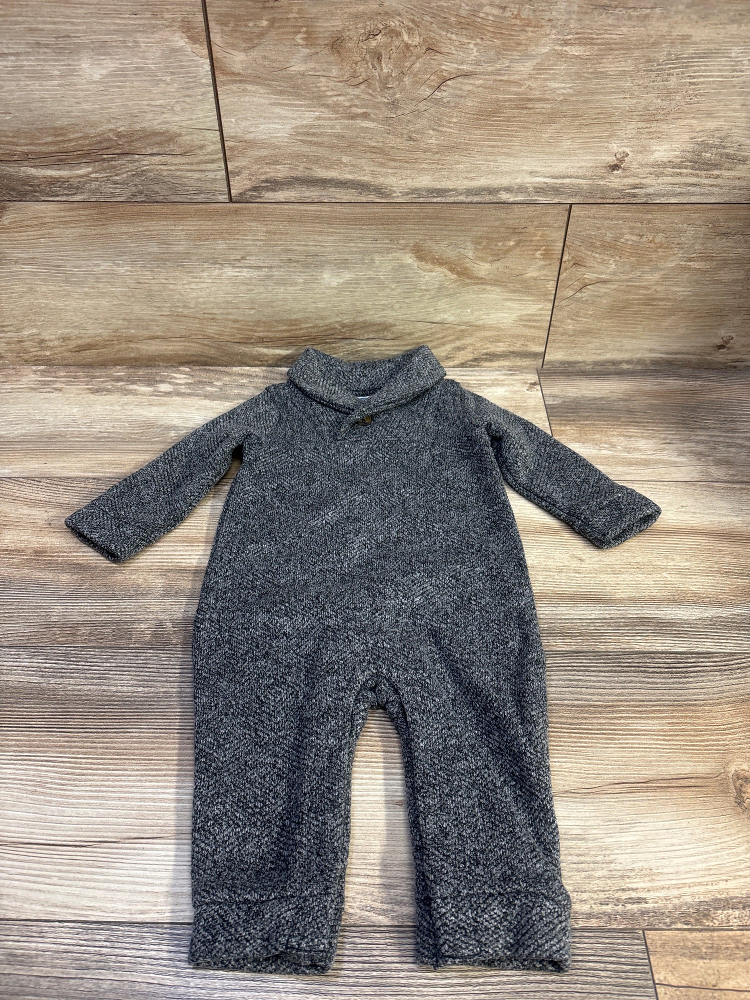 Old Navy Shawl Collar Knit Coverall Grey sz 6-12m