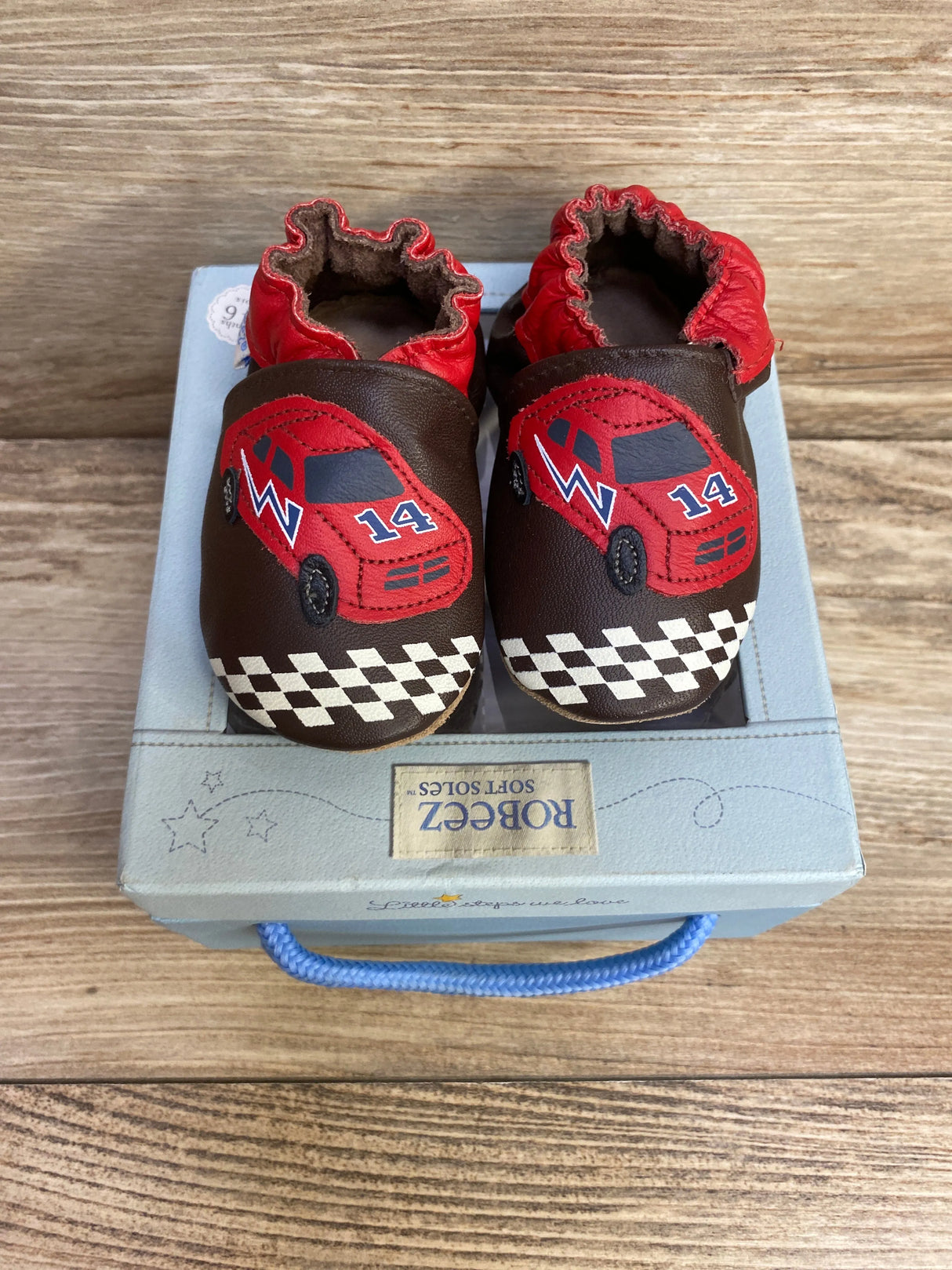 Robeez Speedy Espresso Crib Shoes sz 0-6m
