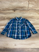 Children's Place Plaid Button Up Shirt Blue sz 4T