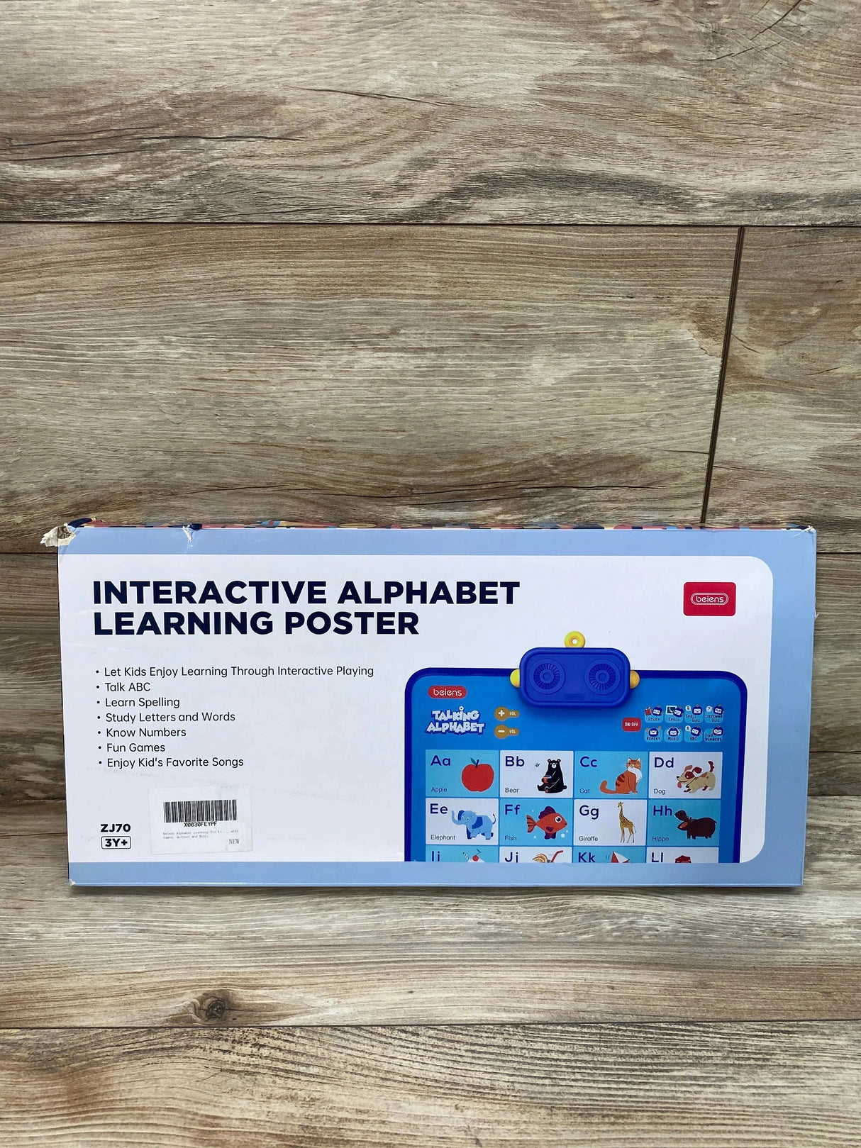 NEW Beiens Interactive Alphabet Learning Poster Blue