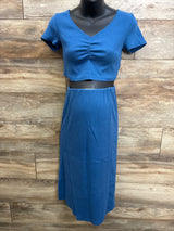 Old Navy Maternity 2pc Rib-Knit Cropped Top and Midi Skirt Set Blue sz Small