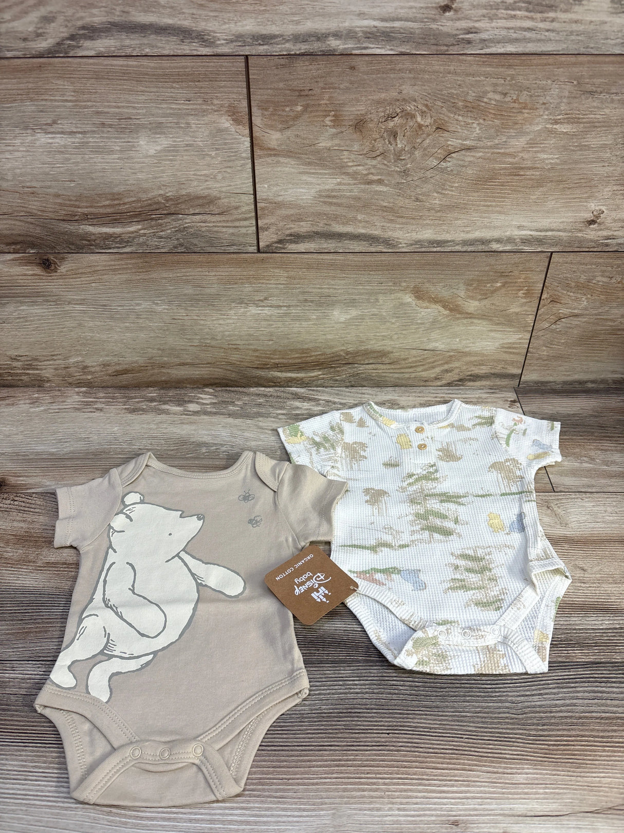 NEW Disney Baby 2pk Winnie The Pooh Bodysuits Beige sz 0-3m
