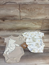 NEW Disney Baby 2pk Winnie The Pooh Bodysuits Beige sz 0-3m