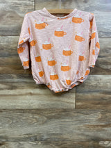 Siix Organic Long Sleeve T-Shirt Bubble Romper Pumpkin Mug Pink sz 12-18m
