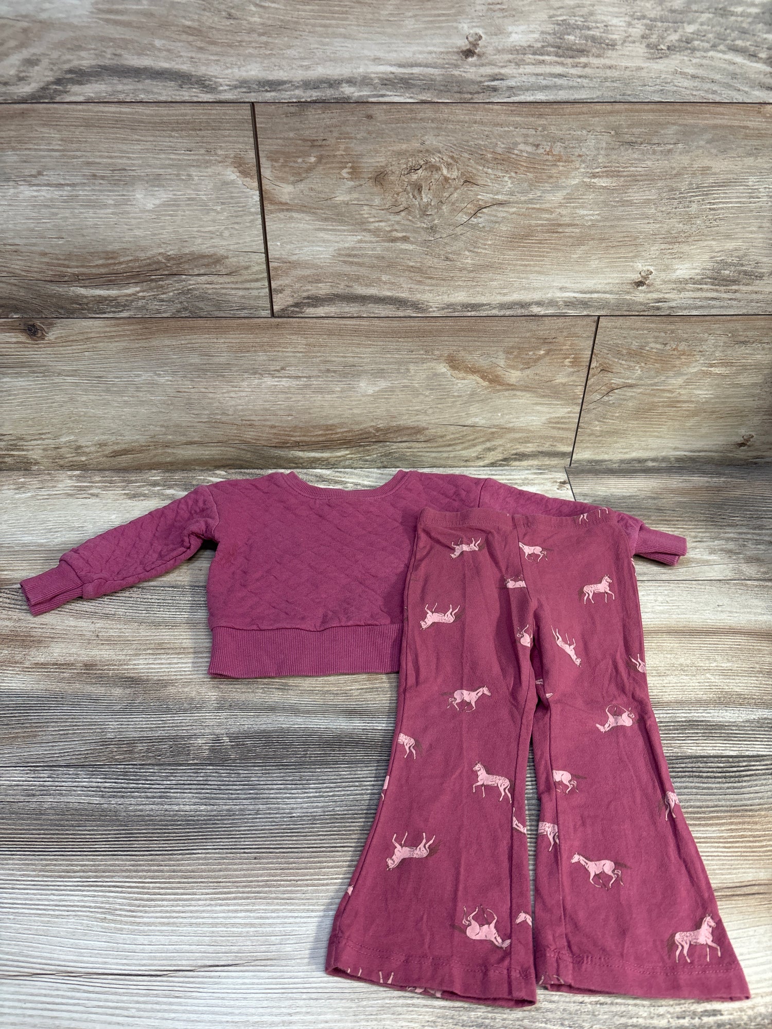 Carter's 2pc Quilted Sweatshirt & Pants Set Pink sz 18m