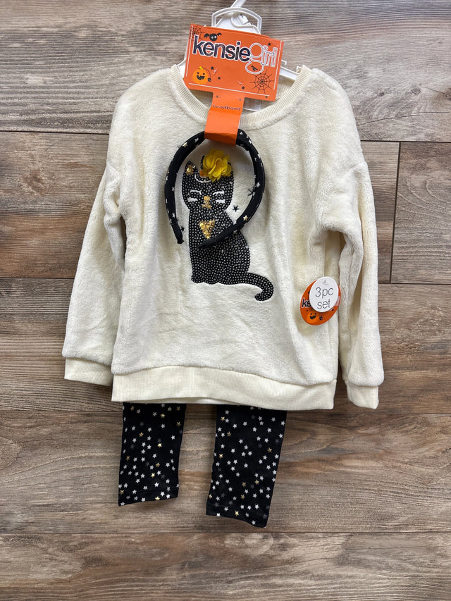 NEW Kensie Girl 3pc Plush Sweatshirt + Leggings + Headband White sz 4T - Me n Mommy To Be