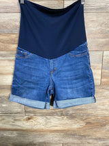 SONG Maternity Full Panel Denim Shorts Blue sz Small