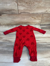 Cat & Jack Ribbed Heart Print Coverall Red sz 3-6m