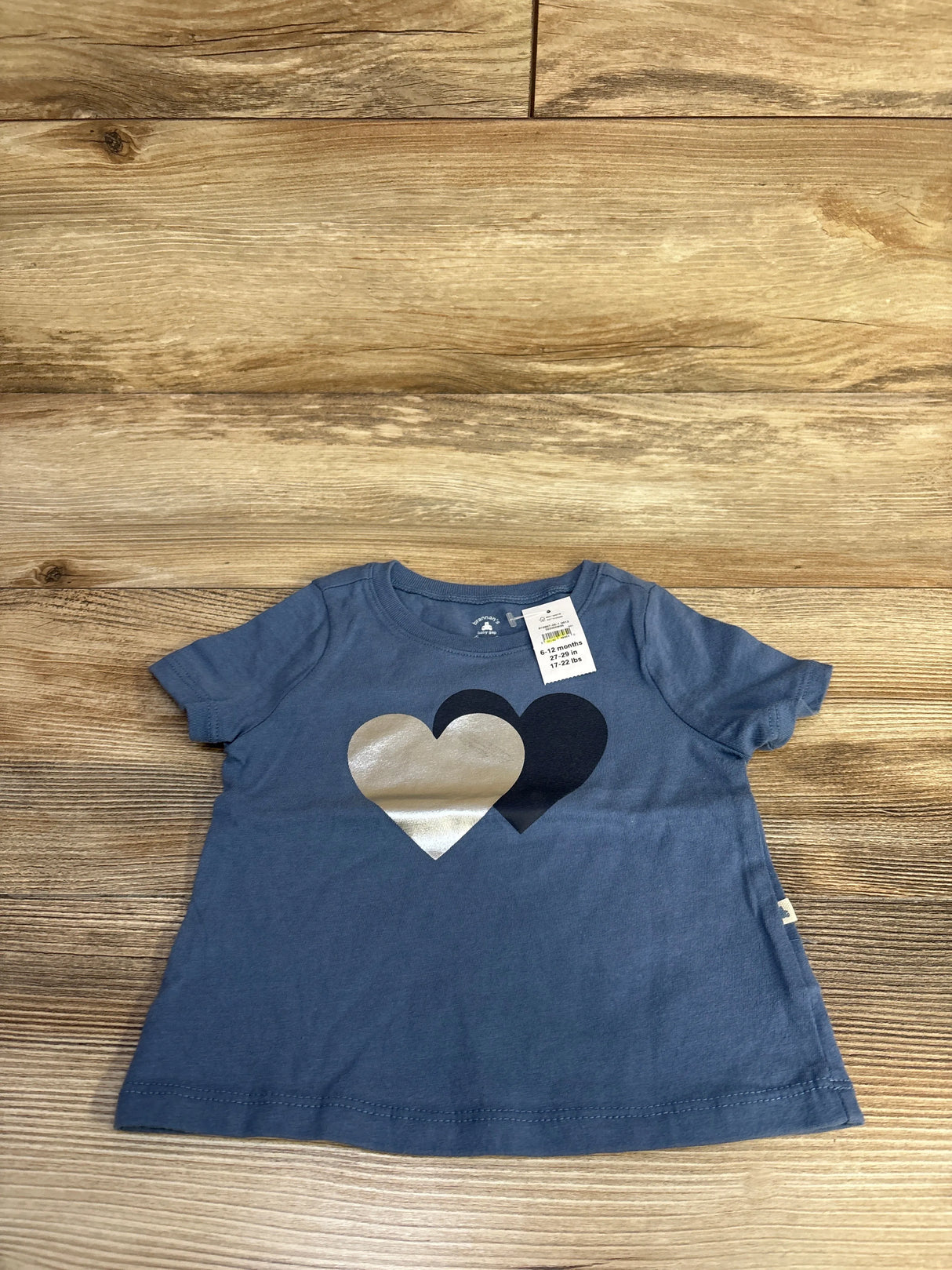 NEW Baby Gap Heart Shirt Blue sz 6-12m