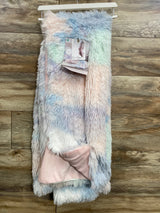 NEW Jessica Simpson Kids Faux Fur Decorative Throw Blanket Pink/Blue  50"x60"