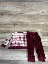 Cat & Jack Velour 2pc Set Maroon/White sz 4T