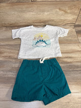 Just One You 2pc Dinosaur Shirt & Shorts Set Grey sz 9m