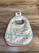 NEW IKEA Stjarnbild 2pk Baby Bibs with Crumb Catcher sz 0-24m