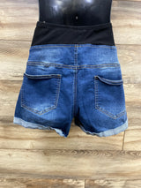 Full Panel Denim Distressed Shorts Blue sz Large