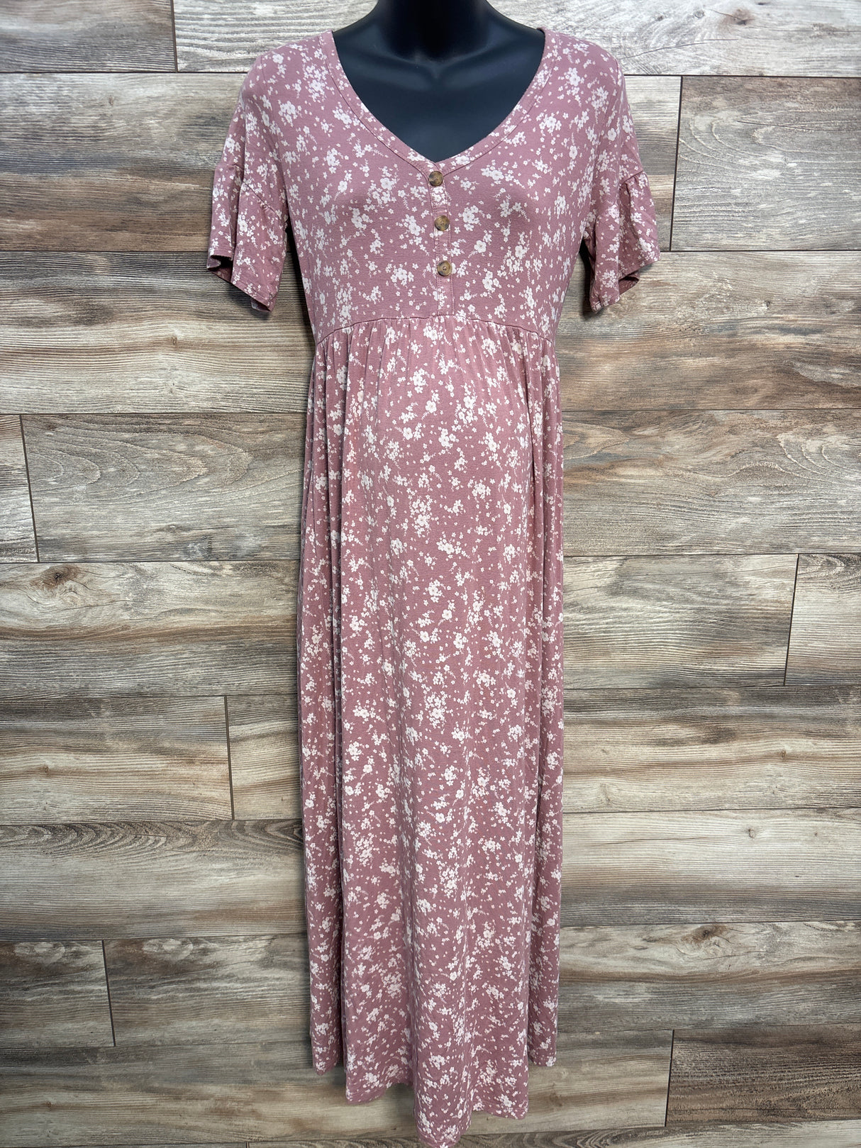 a:glow Maternity Ruffle-Sleeve Maxi Dress
