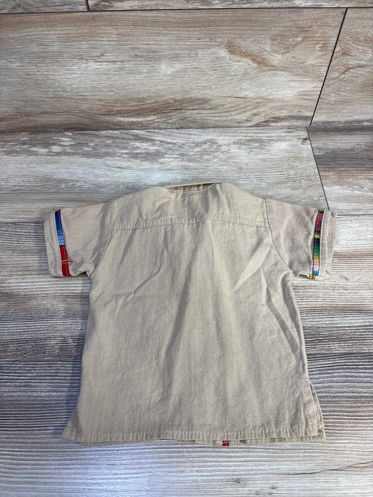 Guayabera Button-Up Shirt Beige sz 6-9m