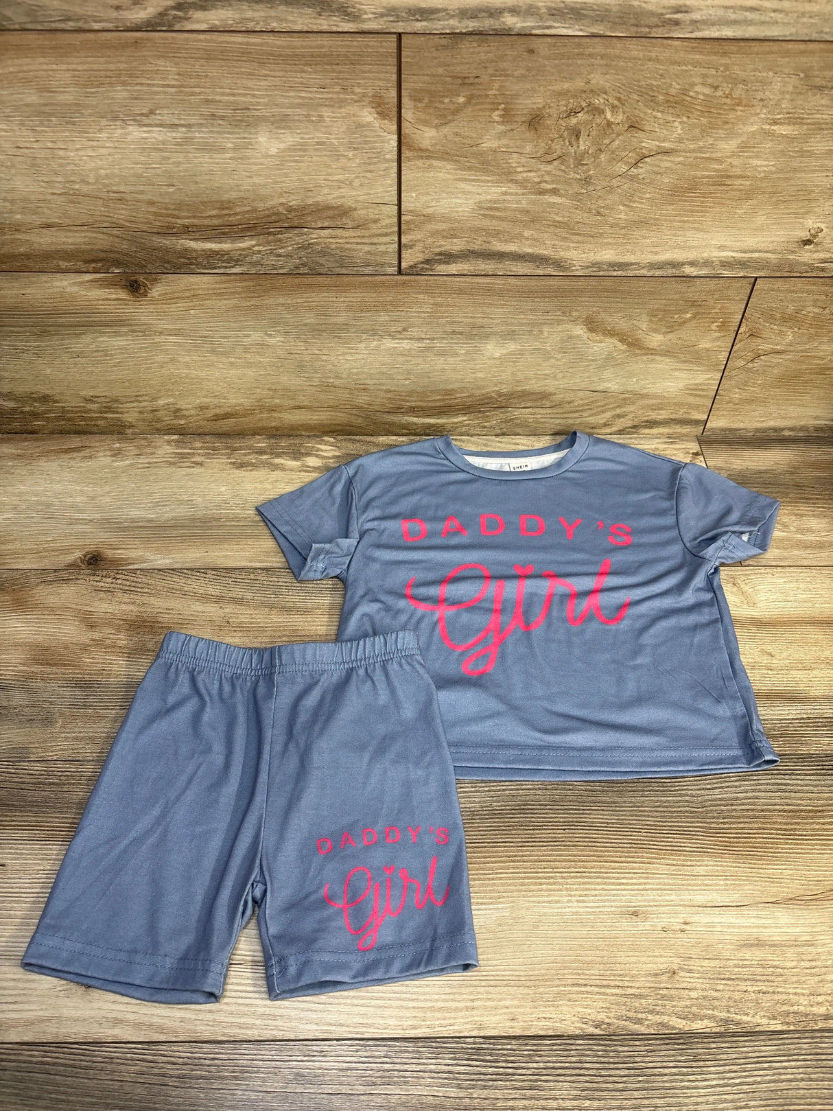 Shein 2pc Daddy's Girl Shirt & Shorts Set Blue sz 4T