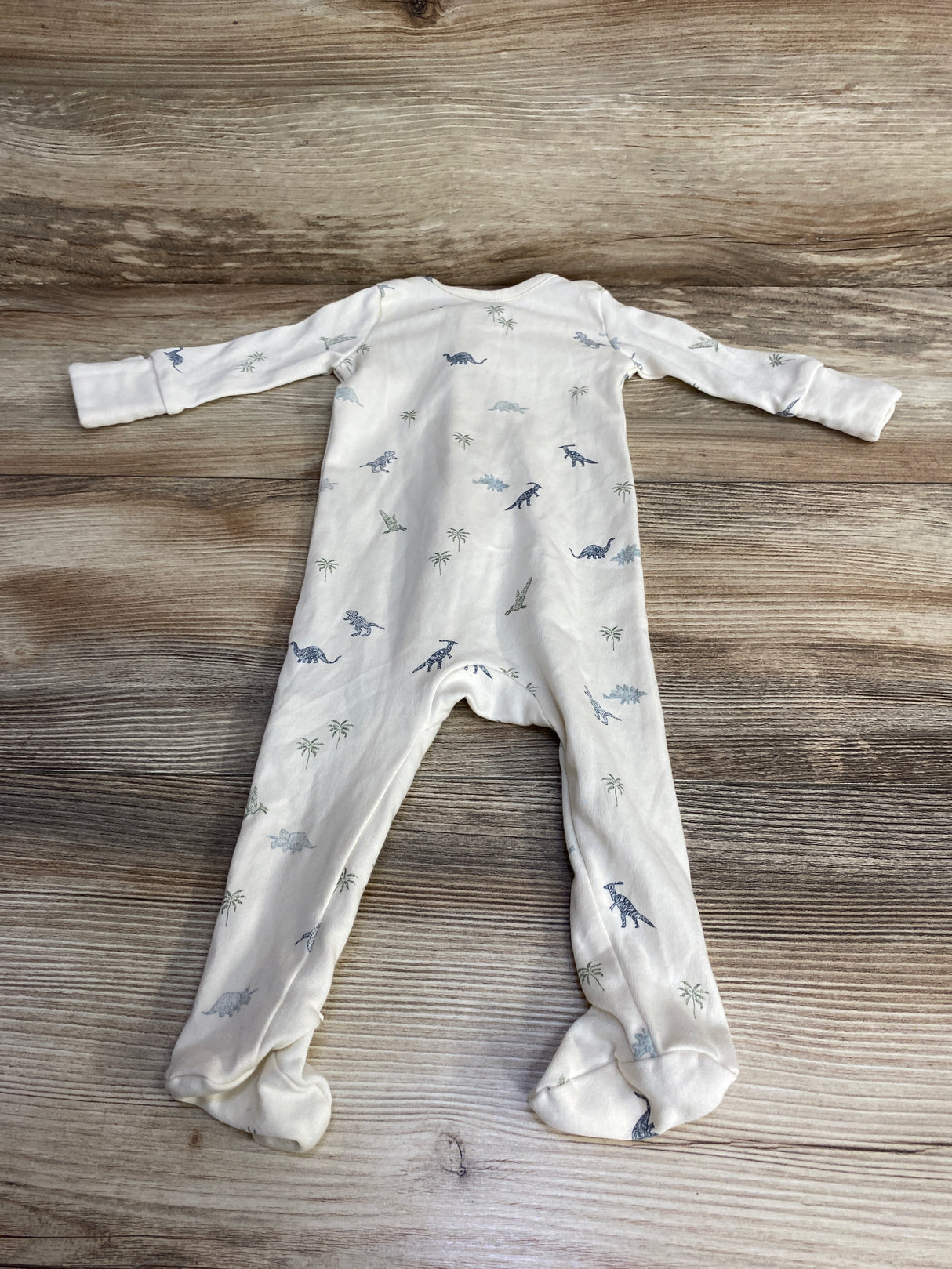 Colored Organics Dino-Mite Peyton Zipper Sleeper Cream sz 0-3m