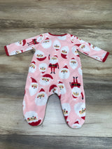 Carter's Santa Print Sleeper Pink/Red Sz 3m