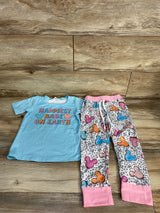 2pc Happiest Babe On Earth Pajama Set Blue 4T