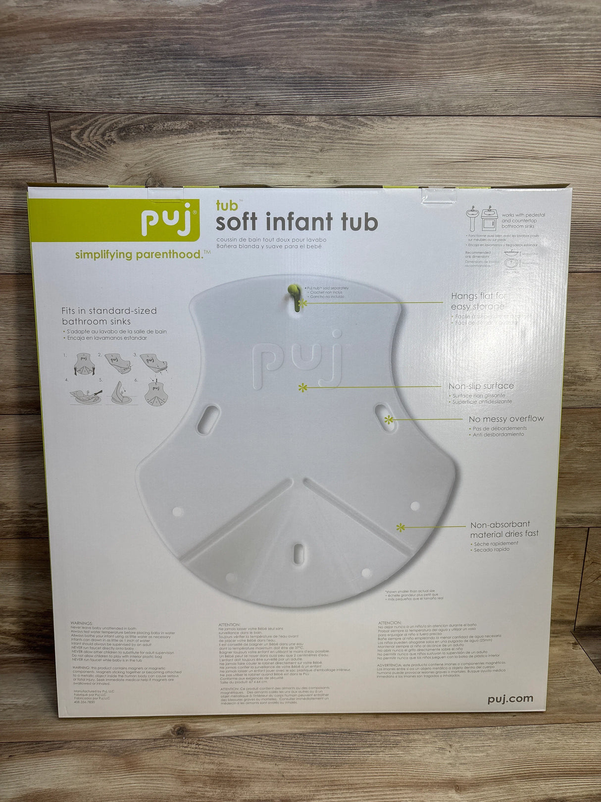 NEW Puj Soft Foldable Infant Bath Tub - White