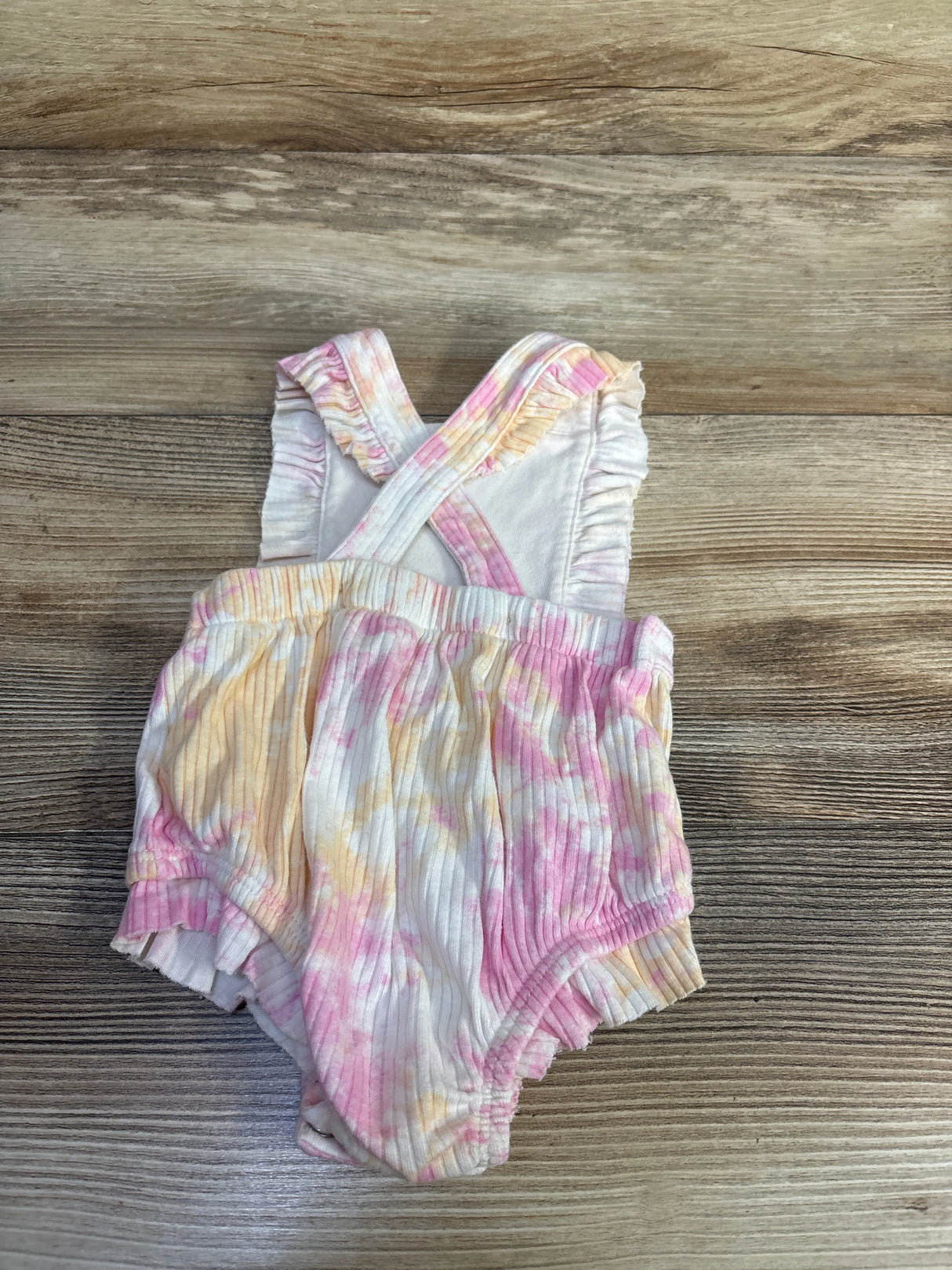 Cat & Jack Ribbed Bubble Romper Tie-Dye White sz 0-3m