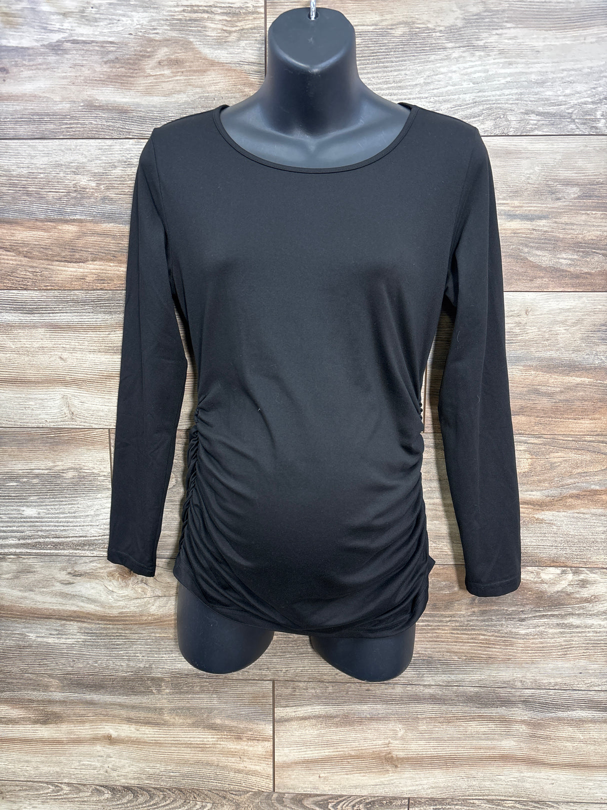 Ekouaer Ruched Shirt Black sz Medium