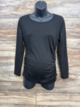 Ekouaer Ruched Shirt Black sz Medium
