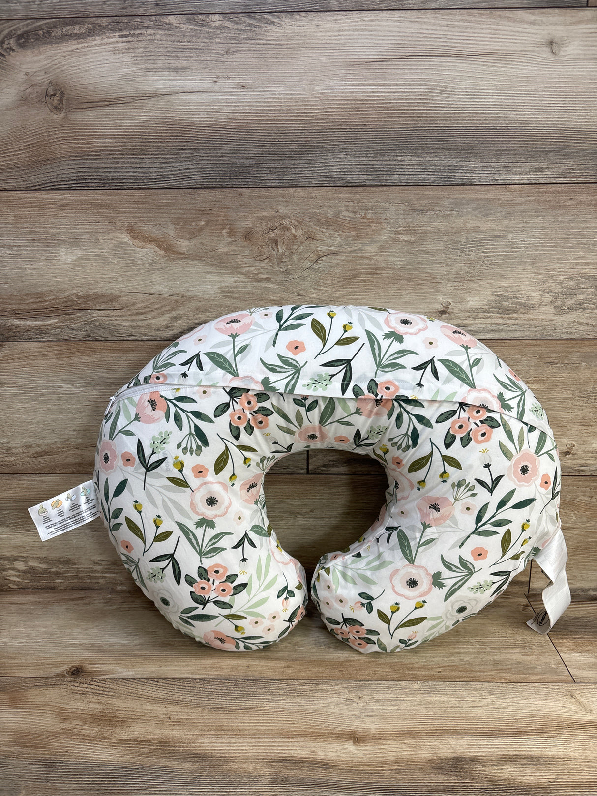 Boppy Nursing Pillow with Pink Garden Slipcover
