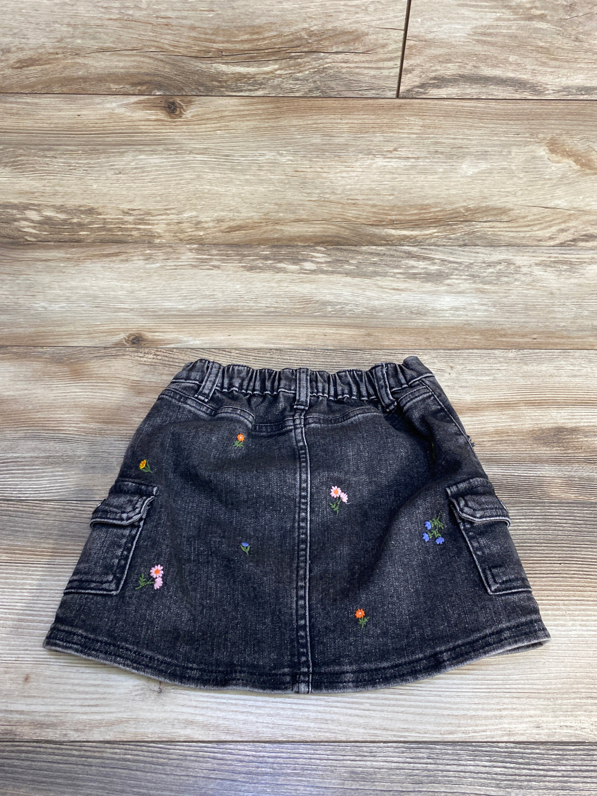 Cat & Jack Floral Denim Skirt Black sz 4-5T