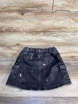 Cat & Jack Floral Denim Skirt Black sz 4-5T