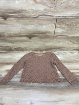 Cat & Jack Ribbed Leopard Print Long Sleeve Shirt Brown sz 4T