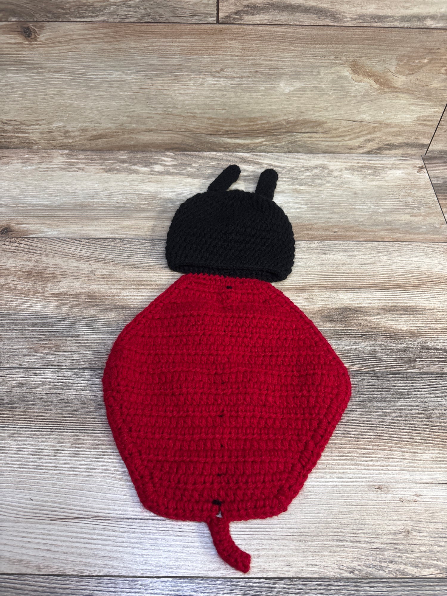 Photo Prop Crochet Ladybug Costume Red sz Newborn