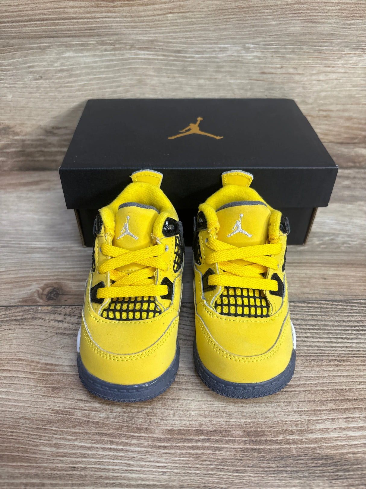 NEW Air Jordan 4 Retro TD 'Lightning' Sneakers sz 4c