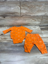 First Impressions 2pc Smiley Face Bodysuit & Pants Orange sz 0-3m