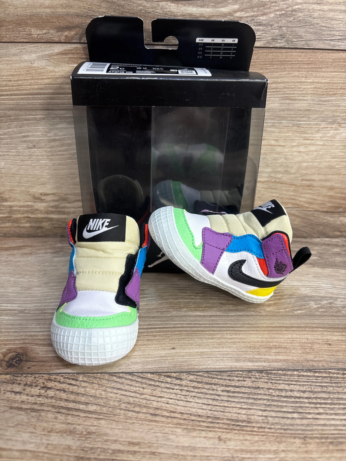 NEW Air Jordan 1 Crib Bootie 'Multi-Color' Sneakers sz 2c