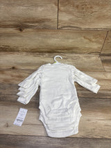 NEW Carter's 4pk Long Sleeve Bodysuits White sz 3m